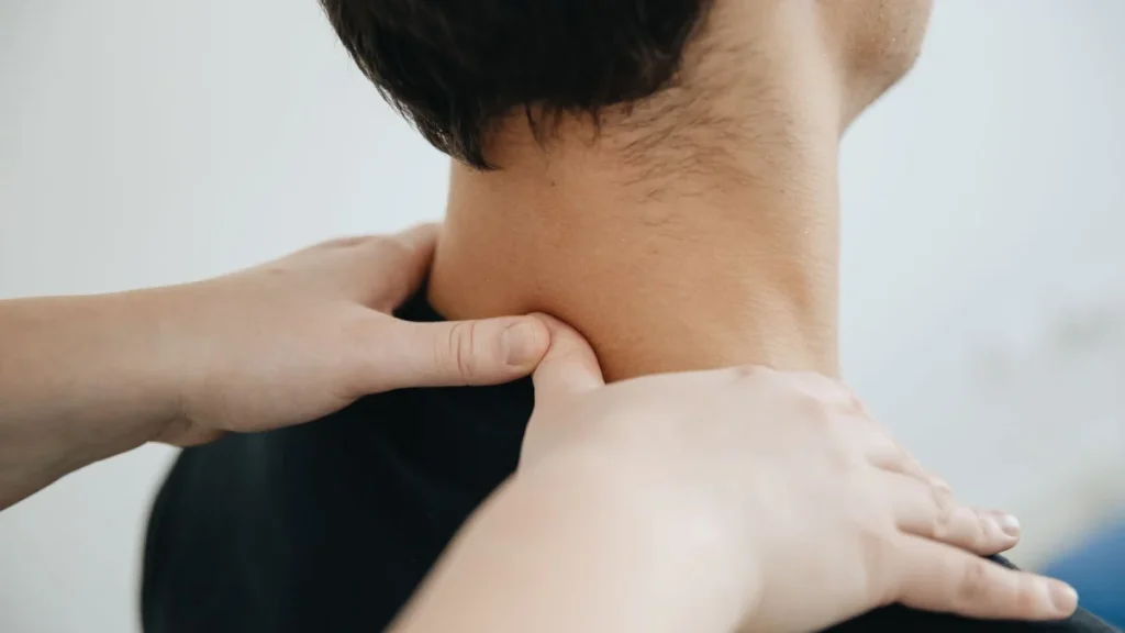 Patient getting early neck treatment before pain becomes harder to fix