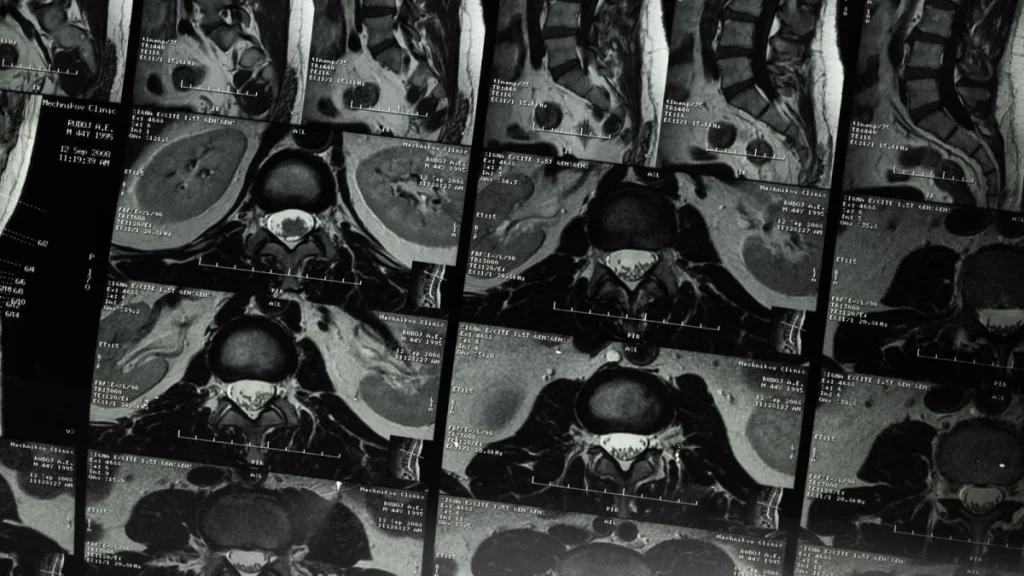 Series of spinal MRI scans used to evaluate spinal stenosis