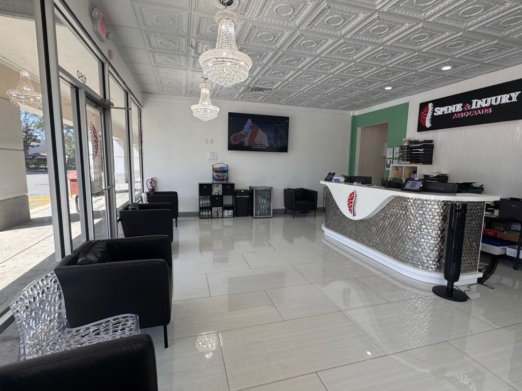 Reception and waiting area at Spine and Injury Associates Altamonte Springs