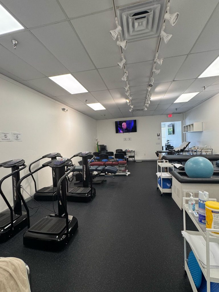 Therapy floor with vibration plates at the Altamonte Springs chiropractic clinic