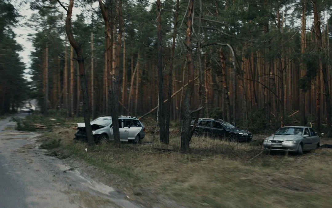 Three damaged cars after a collision, a sign to see a chiropractor